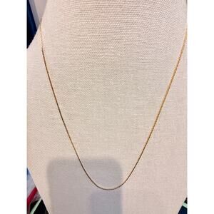 Vintage Gold Tone Chain Necklace – 24” Delicate Textured Chain